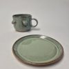 Ceramic tea set in green
