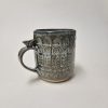 Big textured mug with bird