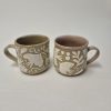 Ceramic sgraffito mug pink
