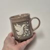 Ceramic sgraffito mug