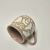 Ceramic sgraffito mug pink