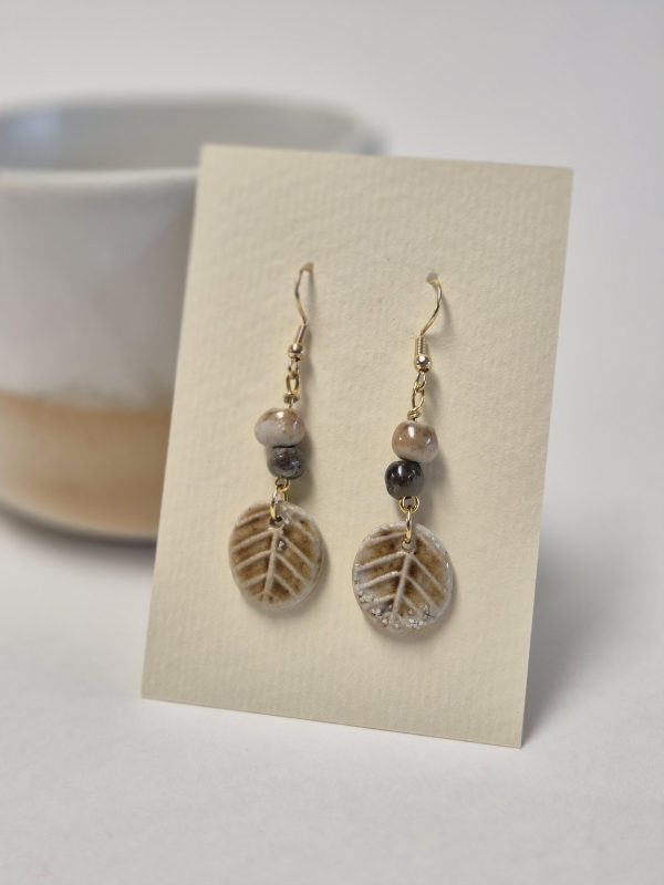 Wood fired dangle earrings