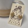 Wood fired stud earrings