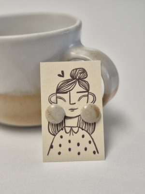 Wood fired stud earrings