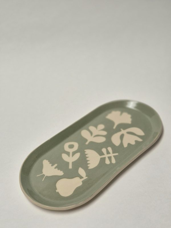 Ceramic tray in green